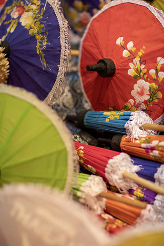 Colorful traditional paper umbrellas
